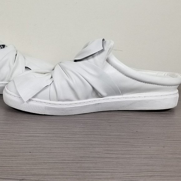 Halogen Manny Knotted Slip-On Sneaker, White Leather, Womens Size 9 - Picture 6 of 10